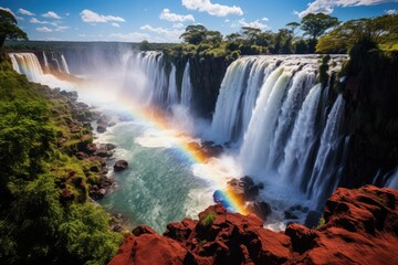 Iguaçu Falls Spectacular Nature in Foz do Iguaçu, Brazil., generative IA