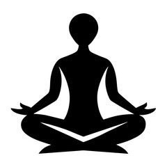 Yoga icon silhouette. Meditation relaxation silhouette vector illustration