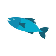 Fish icon isolated on white background for your web and mobile app design, Fish logo concept. Illustration element design with animal theme