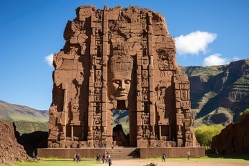 Majestic Pre-Inca Temple in Raqchi, Urubamba., generative IA