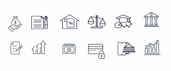 Business and Finance Editable Icons set. Vector illustration in modern thin line style