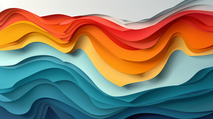 Fototapeta premium Abstract paper cut background design vector image