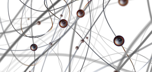 network shape. Abstract 3D render