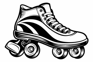 Rollerskate Shoes Hand Drawing,shoe, shoes, sport, footwear, fashion, vector, sneakers, illustration, skate, boots, ice, boot, 