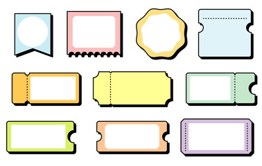 立体的カラフルなクーポン・チケットセット