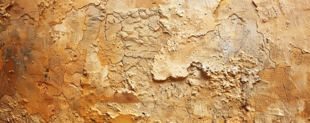 Fototapeta premium Rustic clay wall background with uneven texture and natural earthy tones: Warm and inviting, ideal for a cozy and vintage look
