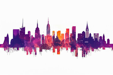 Fototapeta premium Skyline silhouette on white