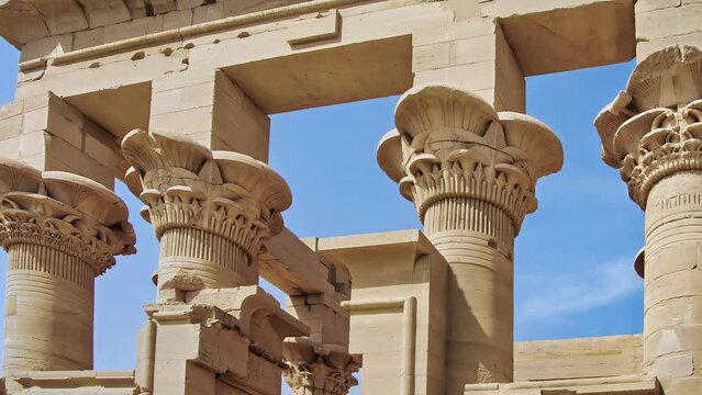 Egypt, Aswan, Philae Temple, Trajan Pavilion.