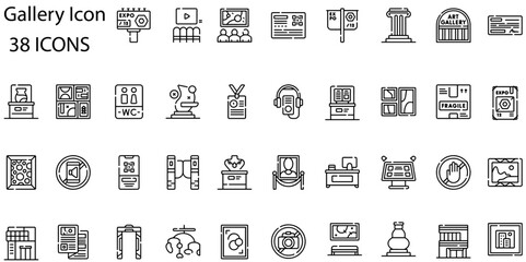 Gallery icons set for app or website. Vector illustration
