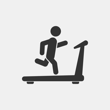 recommend clip art: Man running on treadmill icon. Simple flat style vector. Run, runner, gym equipment, fitness, exercise machine, sport concept