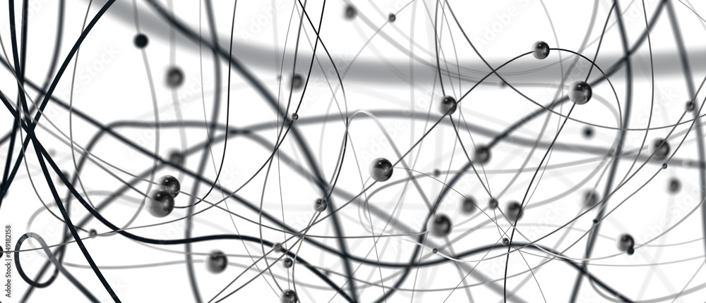 Poster Falling cyber particles. Big data stream. 3d