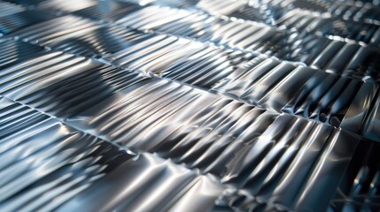 Obraz premium Aluminum coated butyl rubber sheet with square pattern for sound dampening and vibration reduction in car interiors