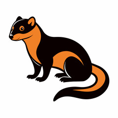 Solid black outline Cinnamon Ferret animal vector