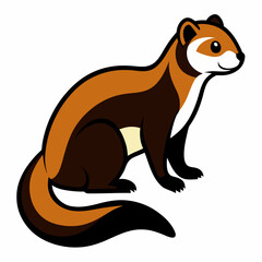 Solid black outline Cinnamon Ferret animal vector