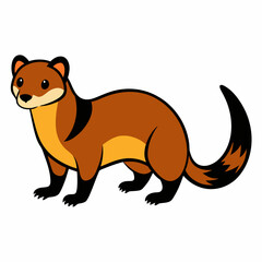 Solid black outline Cinnamon Ferret animal vector
