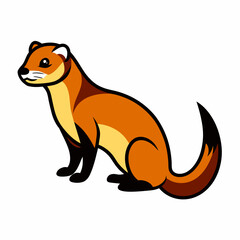 Solid black outline Cinnamon Ferret animal vector