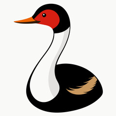 Solid black outline Clark’s Grebe animal vector svg 