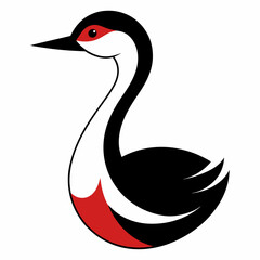 Solid black outline Clark’s Grebe animal vector svg 