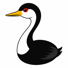 Solid black outline Clark’s Grebe animal vector svg 