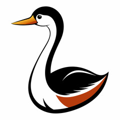 Solid black outline Clark’s Grebe animal vector svg 