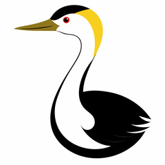 Solid black outline Clark’s Grebe animal vector svg 
