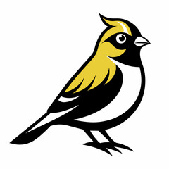 Solid black outline Gold crest animal vector