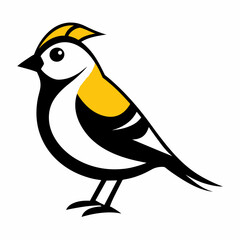 Solid black outline Gold crest animal vector