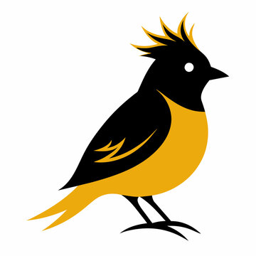 recommend clip art: Solid black outline Gold crest animal vector