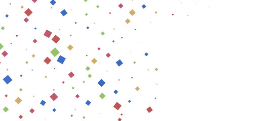  Colorful assorted confetti with serpentine on white