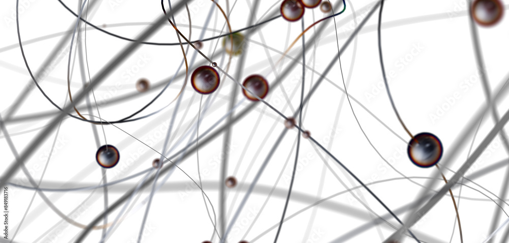 Aufkleber network shape. Abstract 3D render