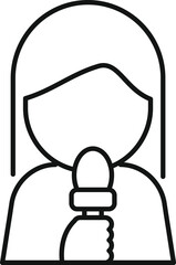 Female journalist is holding a microphone, ready to report the latest news