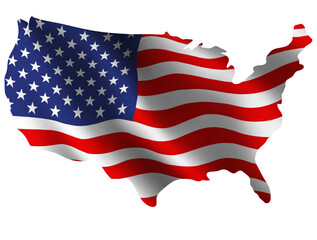 USA country map flag 3d render
