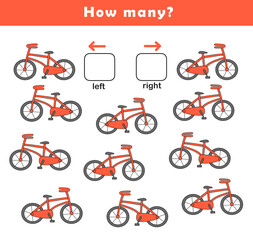 Left and right position worksheet. Educational worksheet for preschool kids. Educational game to learn left and right.	