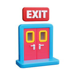 exit 3d render icon