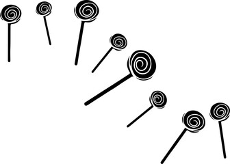 spiral candies decor vector silhouette