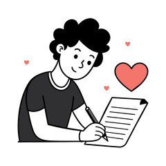 write a letter to a friend in friendship day outline vector.