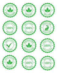 Eco cosmetic icon, stamp, badge