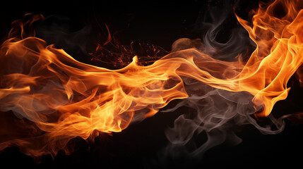 Fototapeta premium Blazing Inferno Swirling in Darkness