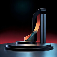 Photo of a beautiful podium for products, business, etc. generative ai