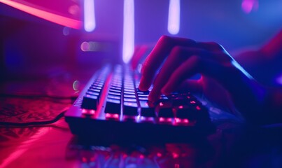 close-up photograph of man typing on a keyboard