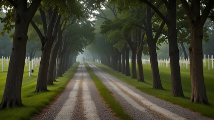 Obraz premium Bloody Lane, A sunken road at Antietam, marked by its tragic history during the Civil War.