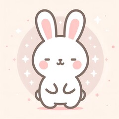 Obraz premium a smiling white rabbit cartoon character
