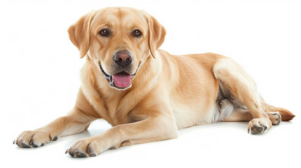 Cute labrador on isolated white background