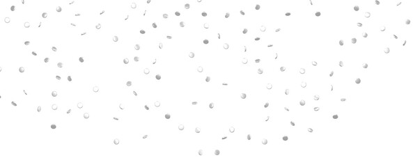 silver  Rainfall: Astonishing 3D Illustration of silver  Confetti Shower