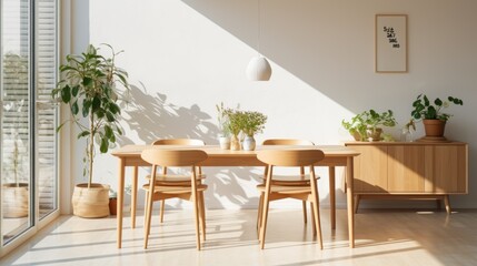 Sunlight, space, and serenity for relaxation. Perfect room with soft shadows, streaming sunlight, and warm furnishings. Ideal for real estate listings, home decor blogs, and relaxing photographs.