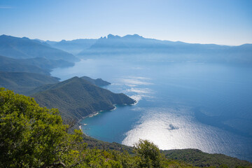 Fototapeta premium Coast side of Corsica on the Mediterranean Sea