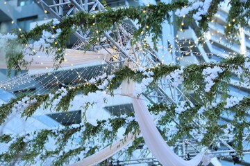 The elegant wedding table ready for guests.