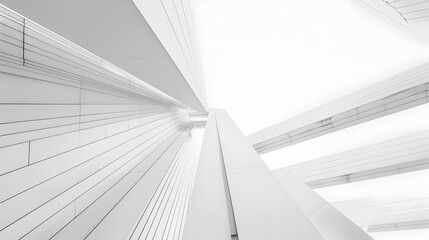Minimalist Architectural Corridor with Converging Geometric Lines and Patterns