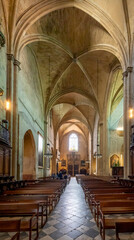 Aix-En-Provence, France - 04 20 2023: View inside Saint Sauveur Cathedral Parish.