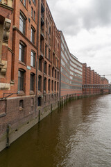 Buildings with brick facade in Hamburg, Germany